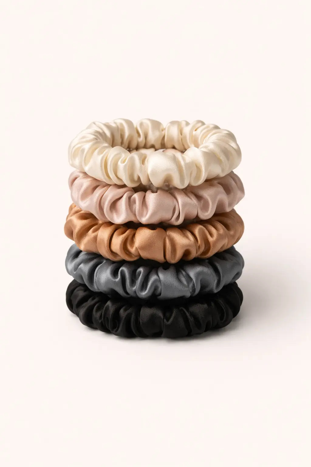 Neutral Satin Scrunchie Set (Pack of 5)